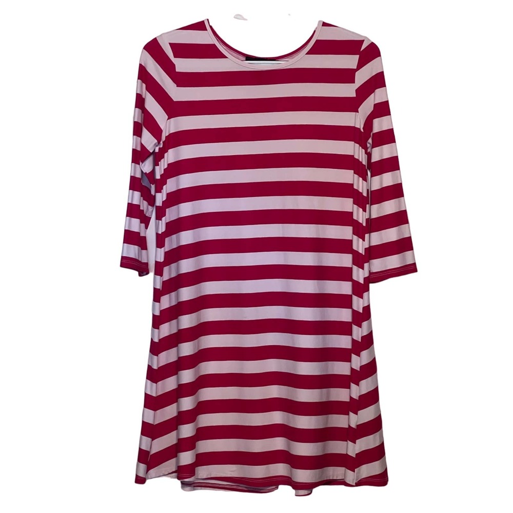 Amy Byer Juniors Red Cream Candy Cane‎ Christmas Dress 3/4 Sleeves Size XL
